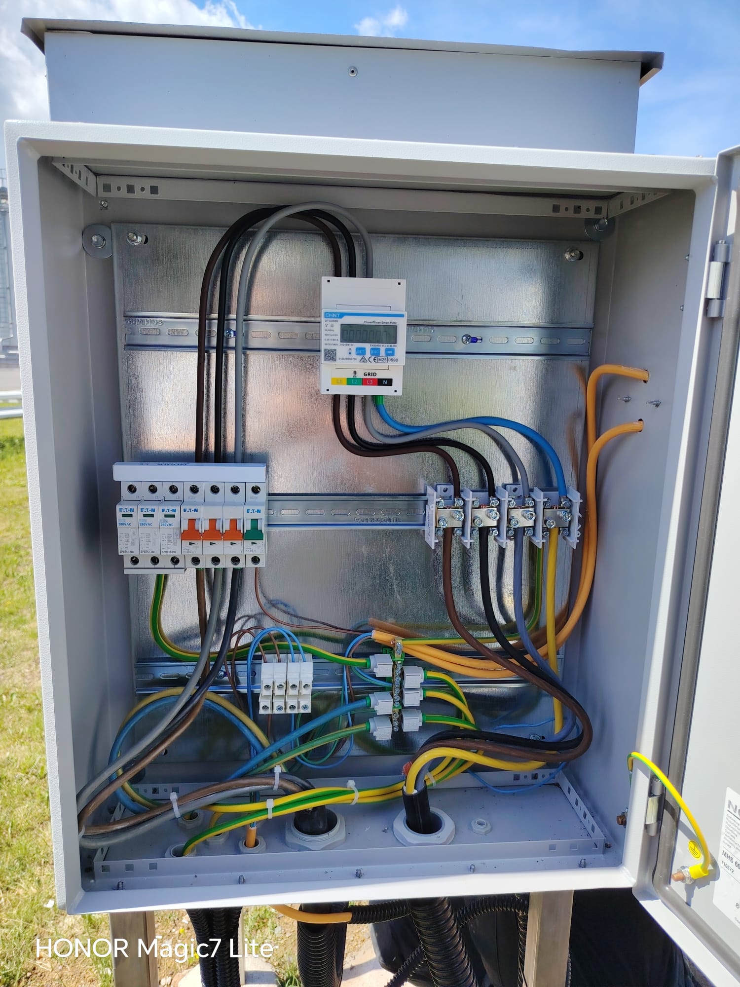 Detail zapojení elektroměrového rozvaděče